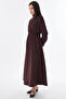 Button Detailed Maxi Dress Brown - 3