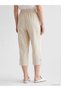 Alita City Lcw Grace Beige Linen Blend Straight Loose & Baggy Women's Capri with a Difference - 4