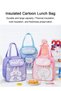 Lunch Bags,Lunch Bag for Women Men and Kids,Reusable Lunch Bags,Cute Cartoon Lunch Bags,with Bottle Holder and Side Pockets,Insulated Cooler Tote Bag - 8