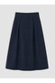 Khaki High Waist Flared Jean Skirt - 2