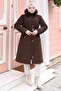 Fur Belted Nova Quilted Coat Brown 2030 - 3