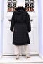 Fur Belted Nova Quilted Coat Black 2030 - 5