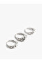 Textured 3-Piece Ring Set - 2