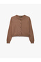 Viscose Blended Long Sleeve Crew Neck Knitwear Cardigan - 5