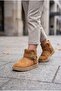 Girl's Short Boots with Fur Inside, Suede Look, Belt Buckle, and Short Heel - 6