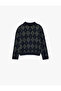 Baklava Patterned Buttoned Long Sleeve Polo Collar Knitwear Cardigan - 4