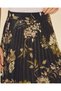 Women Black Floral Print Pleated Skirt - 4