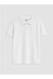 White Polo Collar Boys' Pique T-Shirt - 6