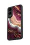 Samsung Galaxy S25 Edge Compatible Burgundy Marble Patterned Shockproof Case with Camera Protection - 5