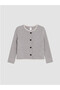 Gray Crew Neck Girls' Cardigan - 2