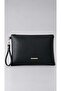 Black Women's Zippered Handbag with Wrist Strap for Daily and Special Occasions