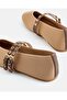 Girls Beige Studded Ballerina Shoes - 4
