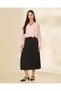 Women Black Pleated Midi Skirt - 2