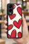 Samsung Galaxy S25 Edge Compatible Red Heart Patterned Shockproof Case with Camera Protection - 6
