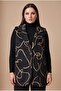 Patterned Large Size Cashmere Vest with Cotton Lining Inside, Black