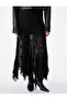 Asymmetrical Ruched Maxi Flared Skirt - 2