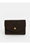 Brown suede look women's wallet - 7