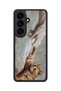 Samsung Galaxy S26 Compatible Orange Cat Pattern Shockproof Case with Camera Protection