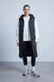 Hooded Long Inflatable Vest Khaki
