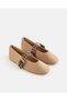 Girls Beige Studded Ballerina Shoes - 2