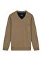 Men's V-Neck Mink Sweater Thessaloniki Knit Solid Color Classic Pattern - 5550D - 2