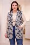 Patterned Large Size Cashmere Vest with Cotton Lining Inside, Gray - 4