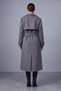Cuff Detailed Belted Long Coat Anthracite - 3