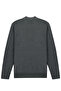 Men's Polo Collar Plain Knitwear Cotton Dark Gray Sweater Steel Knit Classic Pattern - 5400F - 6
