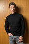 Men's Half Turtleneck Plain Knitwear Cotton Black Sweater Steel Knit Classic Pattern - 5400B - 5