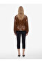 Drawstring Long Sleeve Stand Collar Leather Look Jacket with Pockets - 4