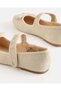 Senior Girls Cream Textured Ballerina - 4
