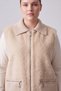 Plus Size Knitwear Collar Zippered Plush Vest Beige - 2