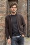 Men's Zippered Cardigan Cotton Knitwear Rice Patterned Steel Knit Classic Fit - 5410K - 3