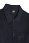 Men's Polo Collar Navy Blue Sweater Rice Patterned Cotton Knitwear Steel Knit Classic Pattern - 5410F - 4
