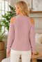 Women's Long Sleeve Turtleneck Hair Braided Off Shoulder Soft Perfect Fashion Stylish Casual Powder Knitwear Sweater - 3