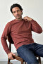 Men's Crew Neck Tile Sweater Thessaloniki Knit Solid Color Classic Fit - 5550C - 3