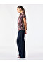 Regular Fit Floral Patterned Stand Collar Sleeveless Blouse - 3