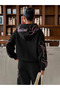 Unisex Women's Men's Martini Girl Printed Oversize 3 Thread Hooded Sweatshirt and Baggy Sweatpants - 3