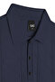 Men's Polo Collar Navy Blue Sweater with Stripe Pattern Knitwear Classic Pattern - 5407A - 4