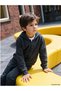 Anthracite Hooded Boy's Zippered Sweatshirt - 8