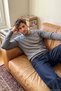 Men's Crew Neck Anthracite Sweater Thessaloniki Knit Solid Color Classic Fit - 5550C - 3
