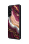 Samsung Galaxy S25 Fe Compatible Burgundy Marble Patterned Shockproof Case with Camera Protection - 3