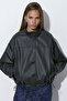 Faux Leather Bomber Jacket