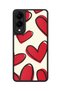 Samsung Galaxy S25 Edge Compatible Red Heart Patterned Shockproof Case with Camera Protection