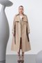 Women's Leopard Garnished Trench - 32113Trc Camel Hair - 5