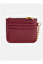 Burgundy Leather Look Women's Wallet - 7