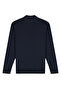 Men's Half Turtleneck Plain Knitwear Cotton Navy Blue Sweater Steel Knit Classic Pattern - 5400B - 2