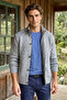 Men's Zippered and Buttoned Cardigan Thick Knit Knitwear Classic Pattern - 5405m - 5