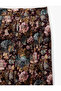 Pleated Viscose Wide Leg Floral Palazzo Trousers with Pockets - 7