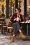 Helena Tan Suede Women's Casual Ankle Belt Detailed Thick Heeled Stylish Modern Boots & Booties - 7
